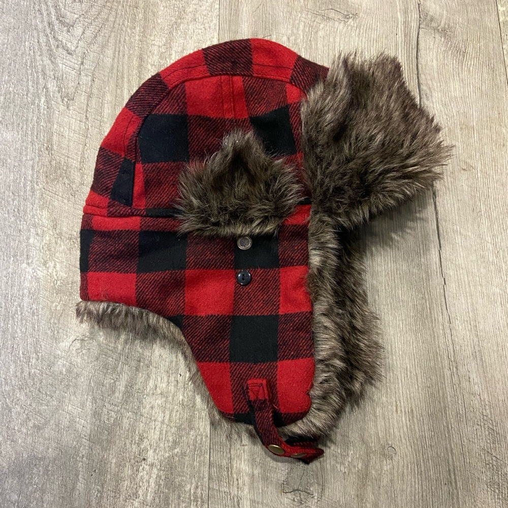 Swiss Tech Red and Black Plaid  Hat